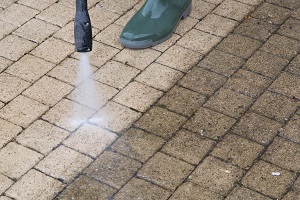 Outdoor floor cleaning with high pressure water jet in straight angle | how to pressure wash house