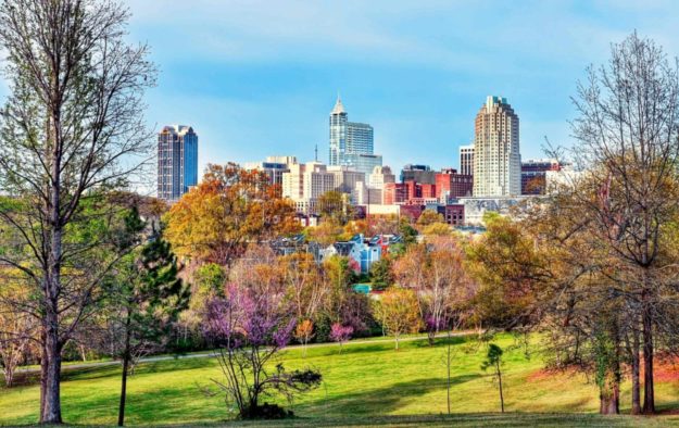 a beautiful daytime landscape view of downtown Raleigh, North Carolina | commercial property maintenance checklist