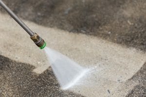 outdoor floor cleaning with high pressure water jet | keeping HOA common areas clean