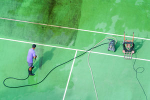 wash tennis court