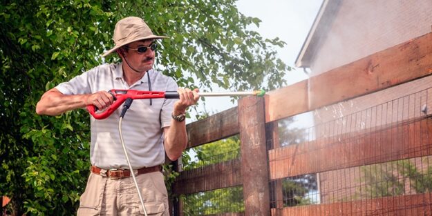 pressure washing fences