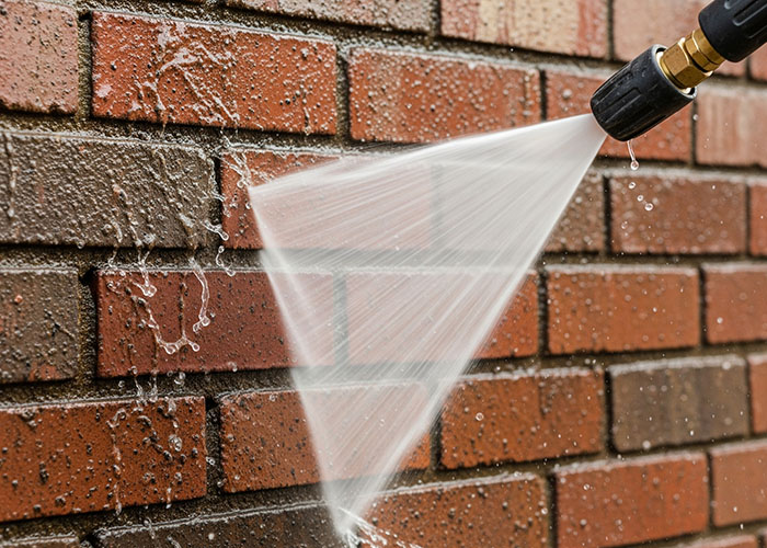 pressure washing wall