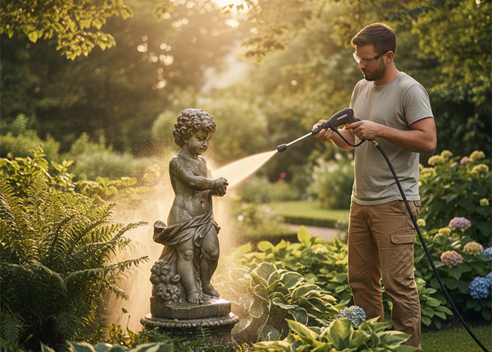 Can You Use A Pressure Washer To Clean A Garden Statue Or Ornament? clean a garden statue