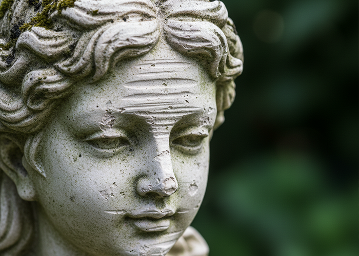 clean garden ornaments