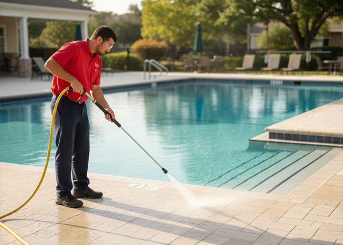Biofilm on Pool Decks and Entry Ramps
