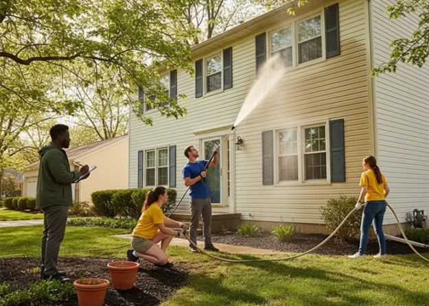 The Best Time of Year to Pressure Wash Vinyl Siding- Winter vs. Spring pressure wash vinyl