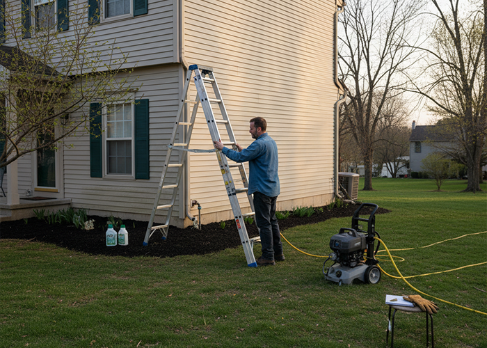 power wash vinyl sidings
