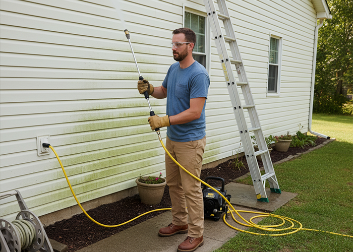 power wash vinyl sidings