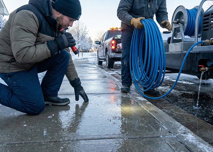 pressure washing in winter