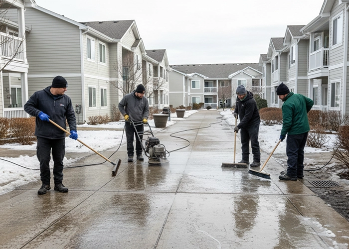 winter sidewalk cleaning