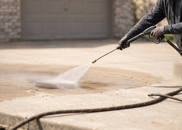 how to clean oil stains from concrete driveway