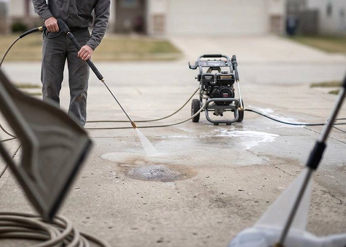 how to clean oil stains from concrete driveway