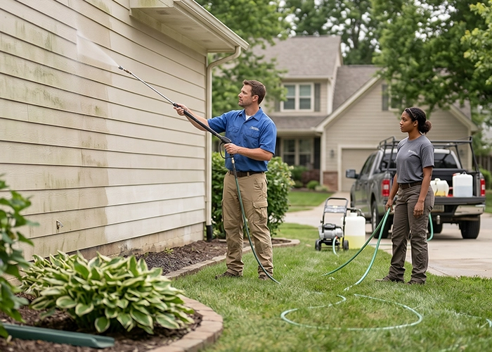soft washing Hardie Plank siding