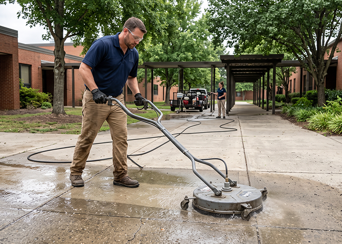 school pressure washing
