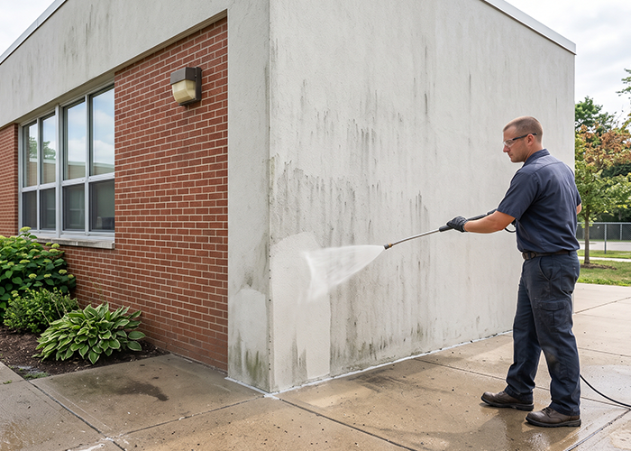 school pressure washing