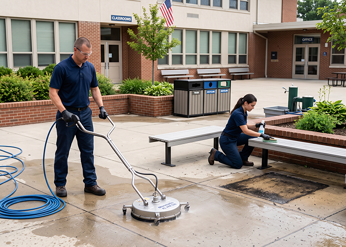 school pressure washing
